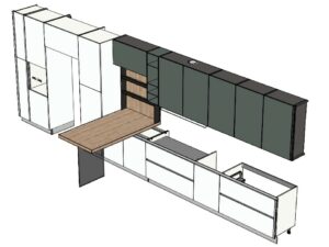 PROMO - CUCINA LINEARE IN LAMINATO BIANCO E LACCATO VERDE BOSCO - immagine 9
